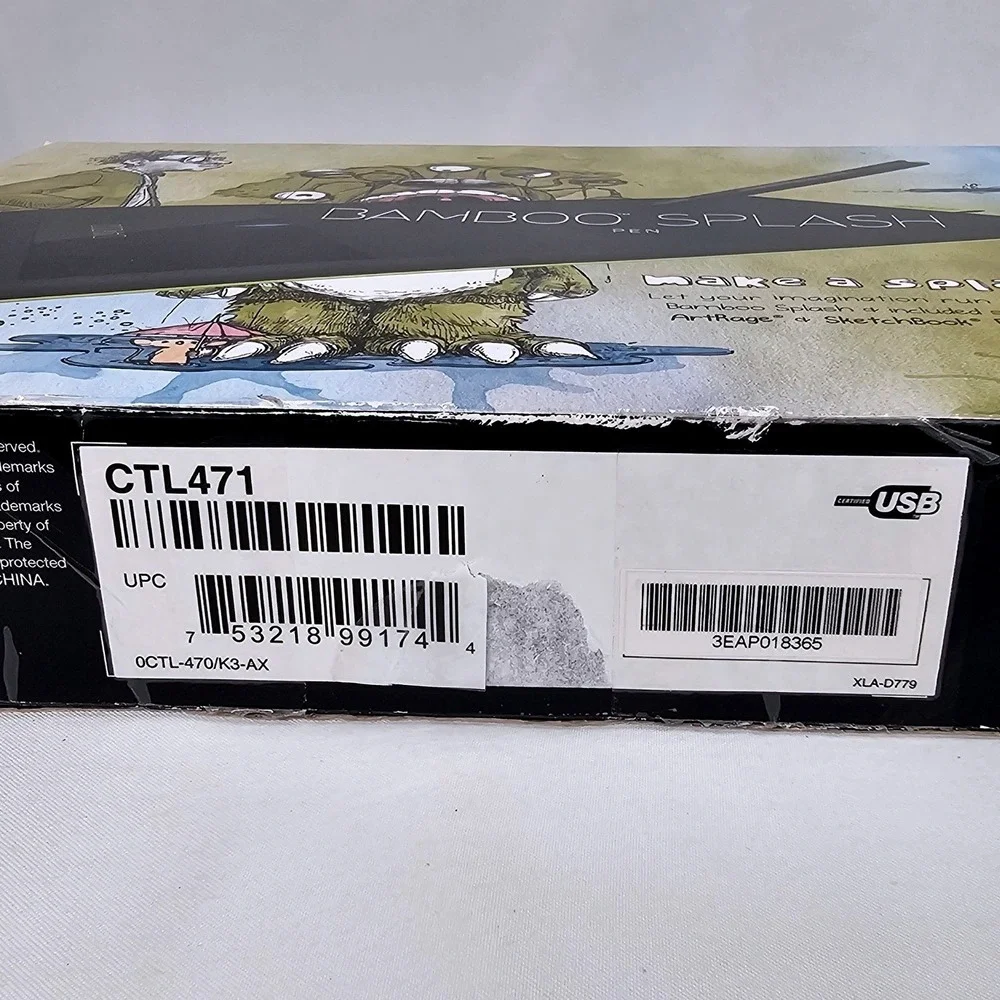Wacom Bamboo Splash‎ CTL471 Pen Tablet Graphics Drawing USB Black Green CTL471